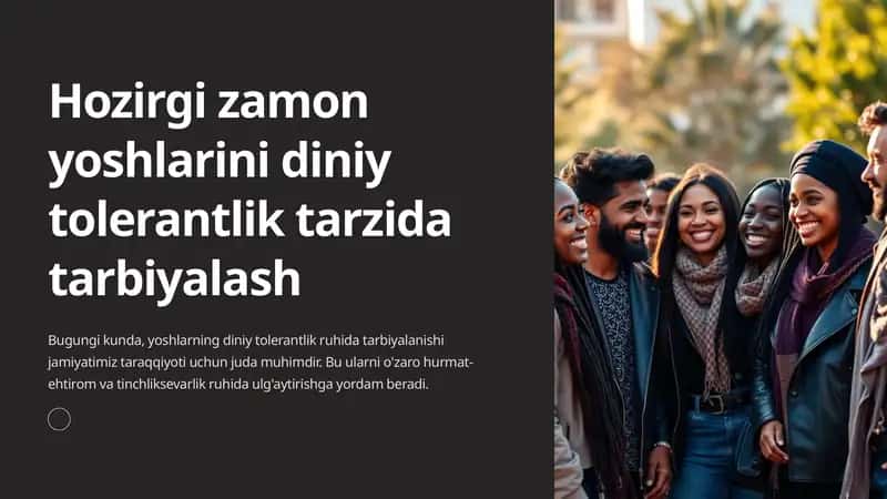 Yoshlarini Diniy Tolerantlik Tarzida Tarbiyalash 1