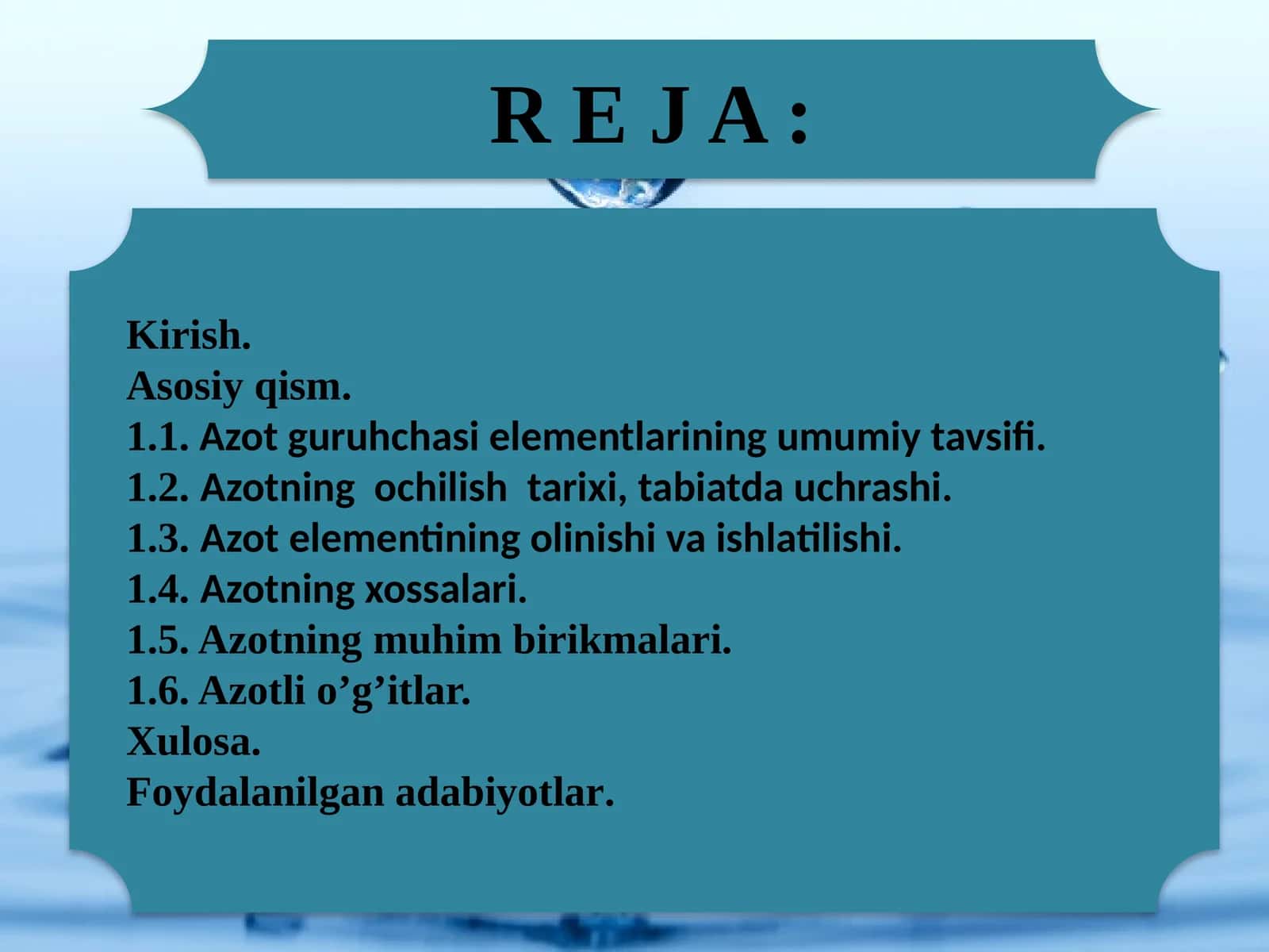 Azotning xossalari 1