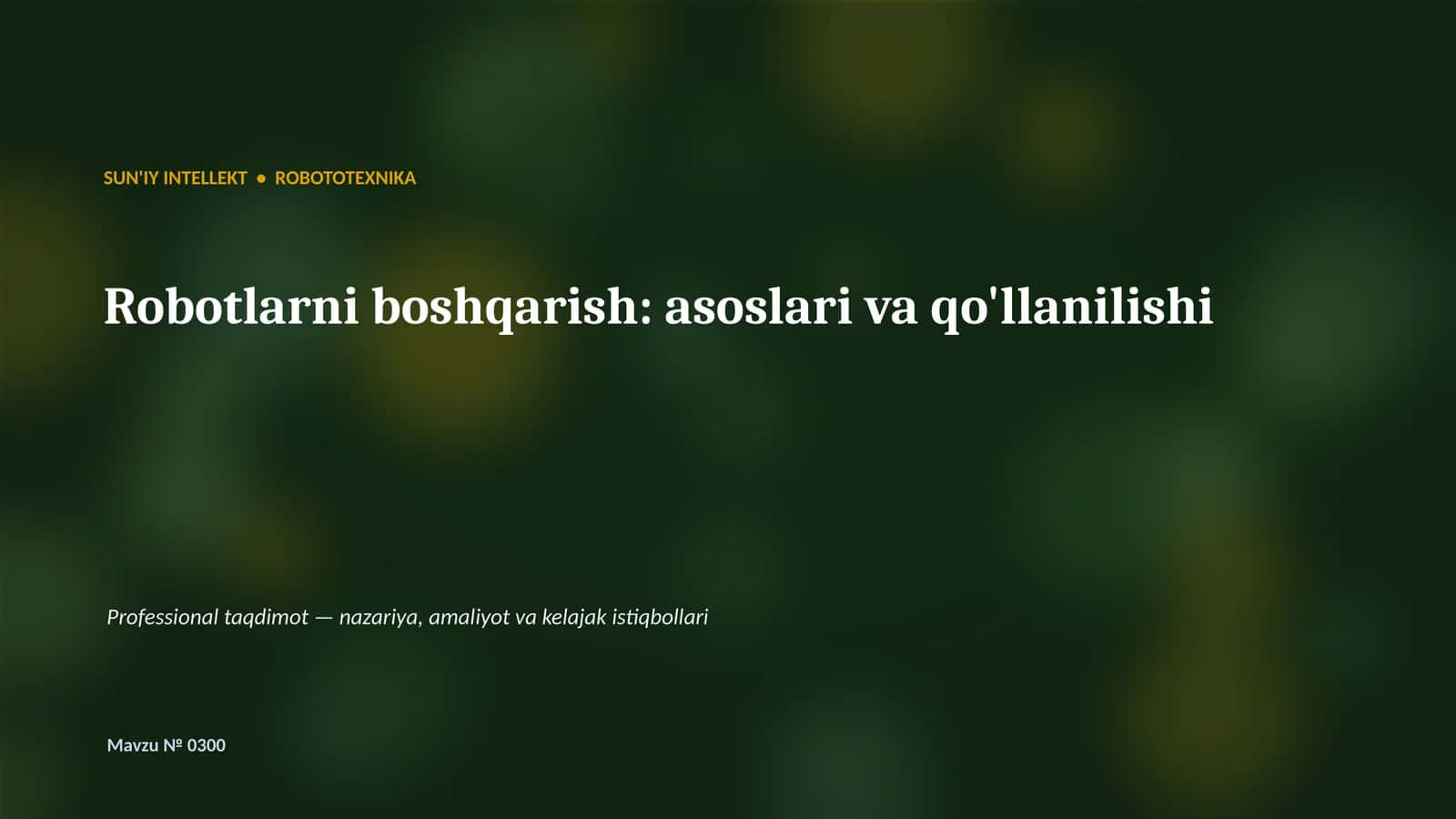 Robototexnika - asoslar 1