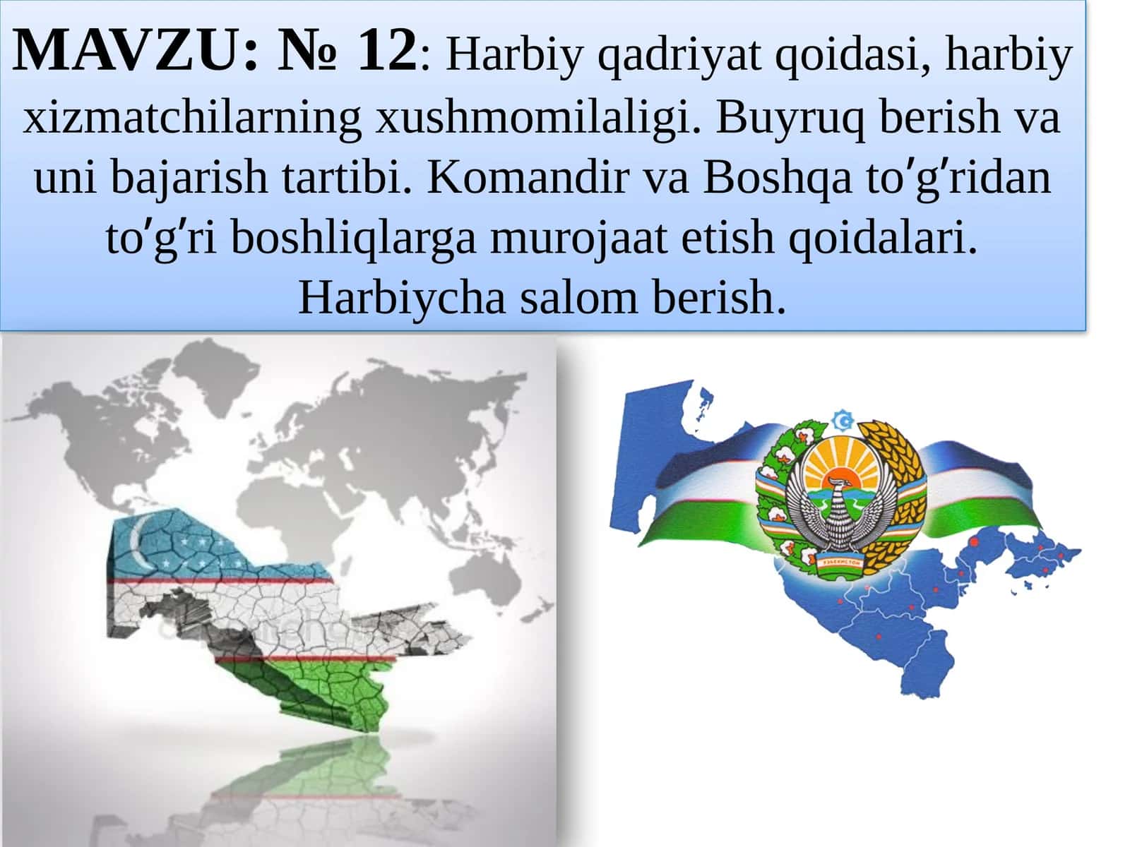 Harbiy qadriyat qoidasi 1