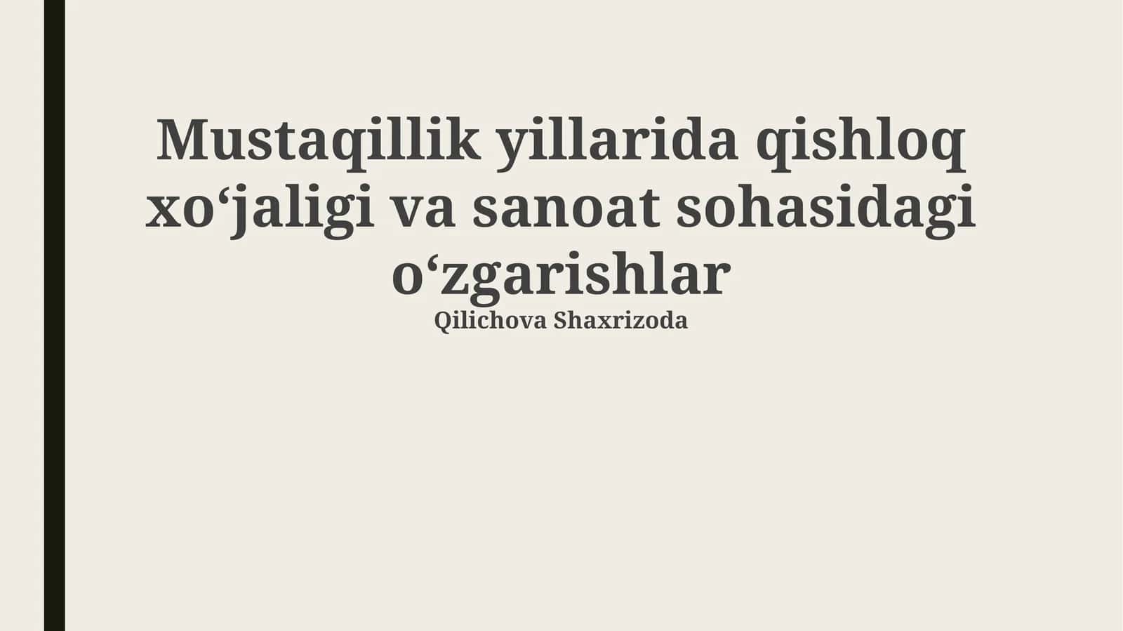 Mustaqillik yillarida qishloq xo'jaligidagi o'zgarishlar 1