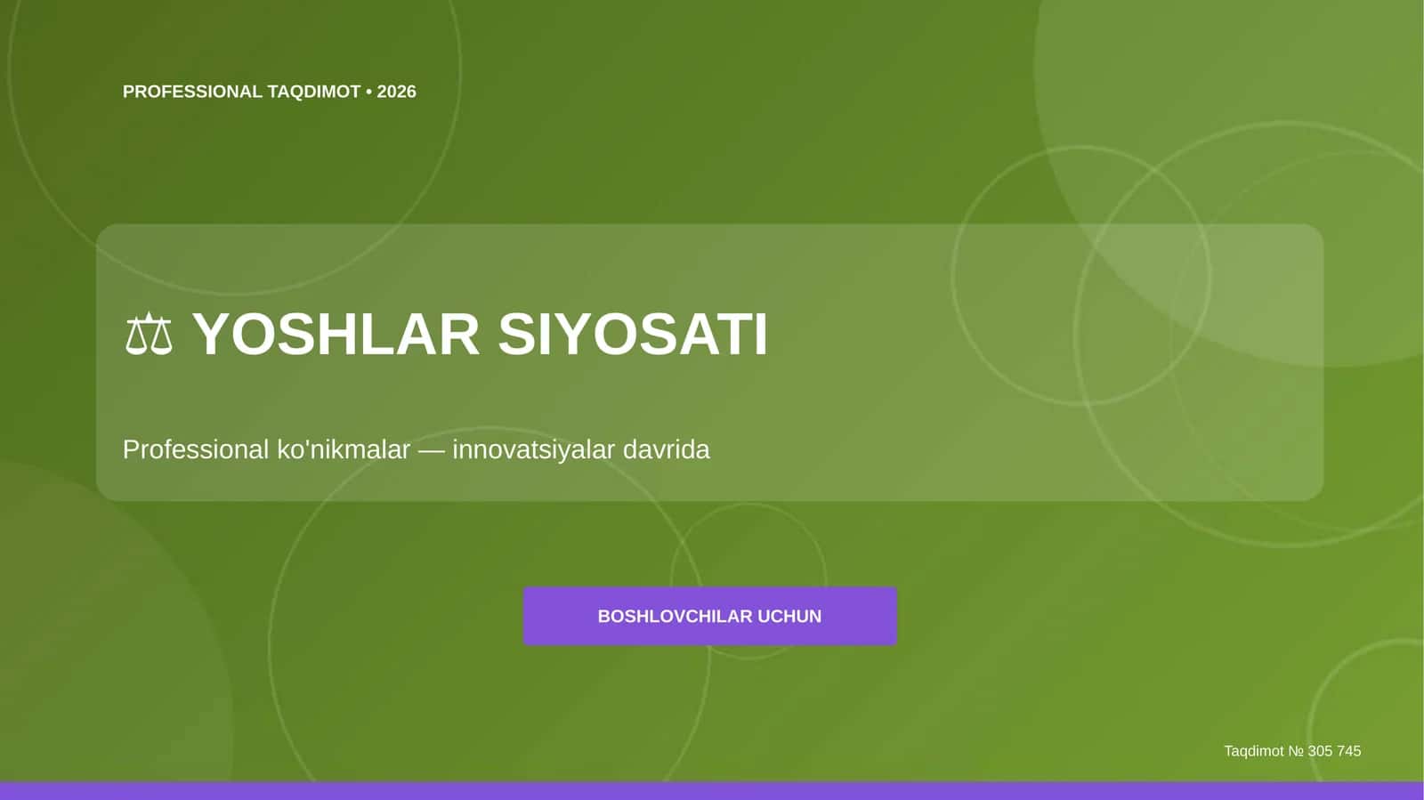 YOSHLAR SIYOSATI Professional Taqdimot 1