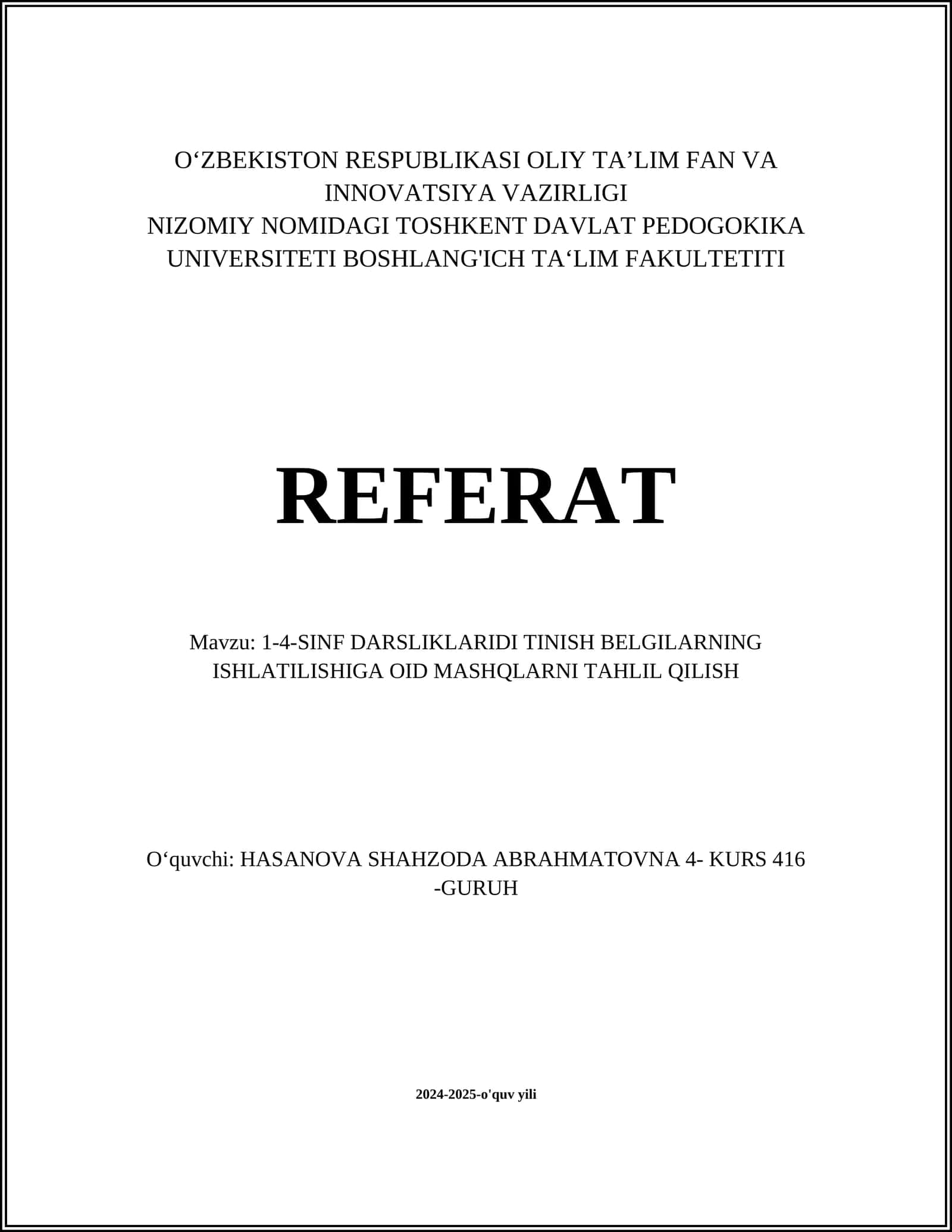 Tinlov belgilarini qo'llash 1