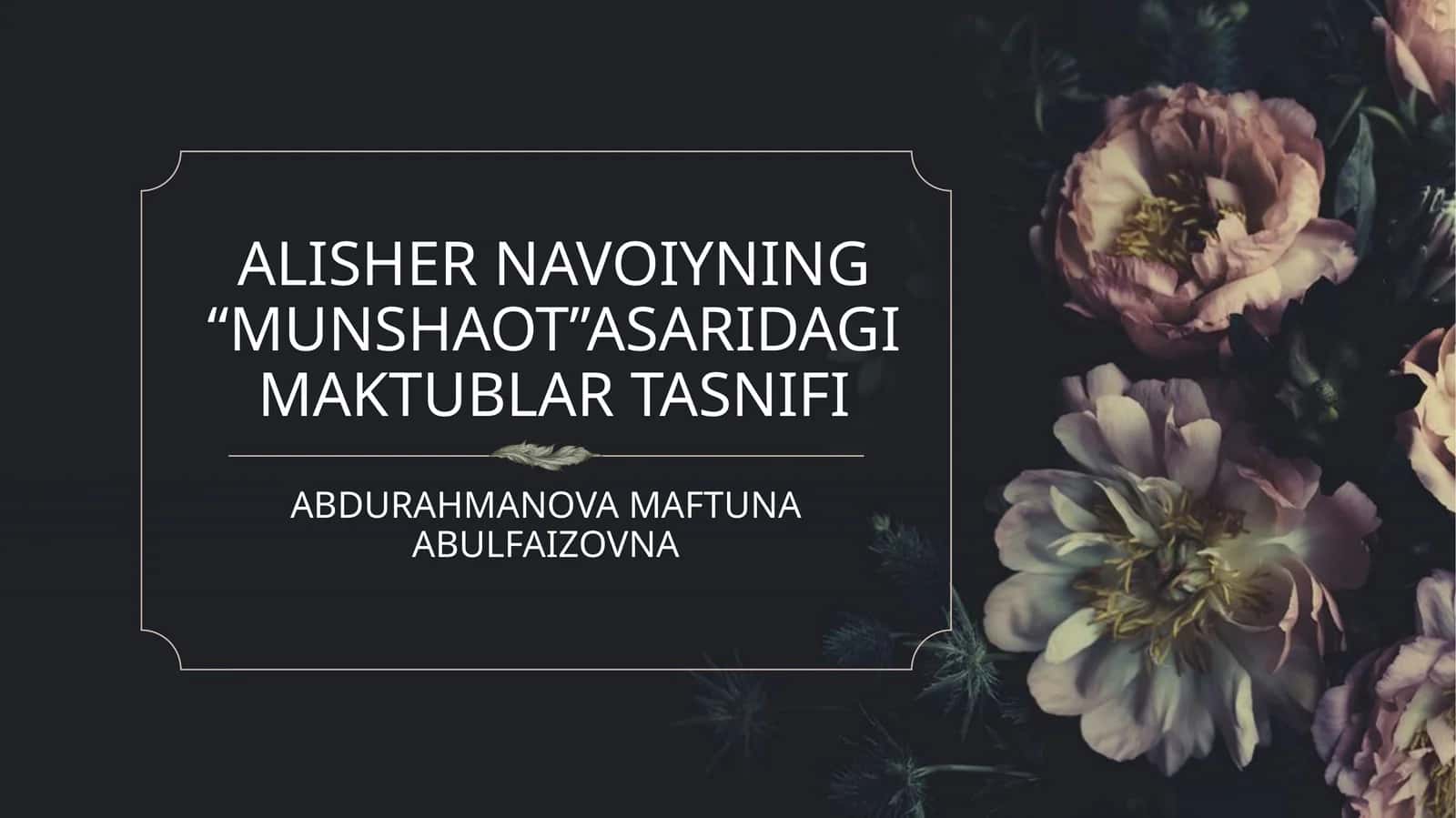 MUNSHAOT ASARI TASNIFI 1