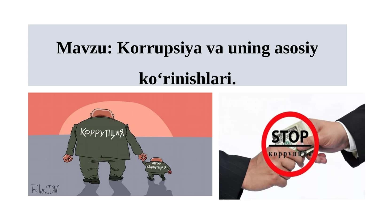 Korrupsiya va uning asosiy ko‘rinishlari 1