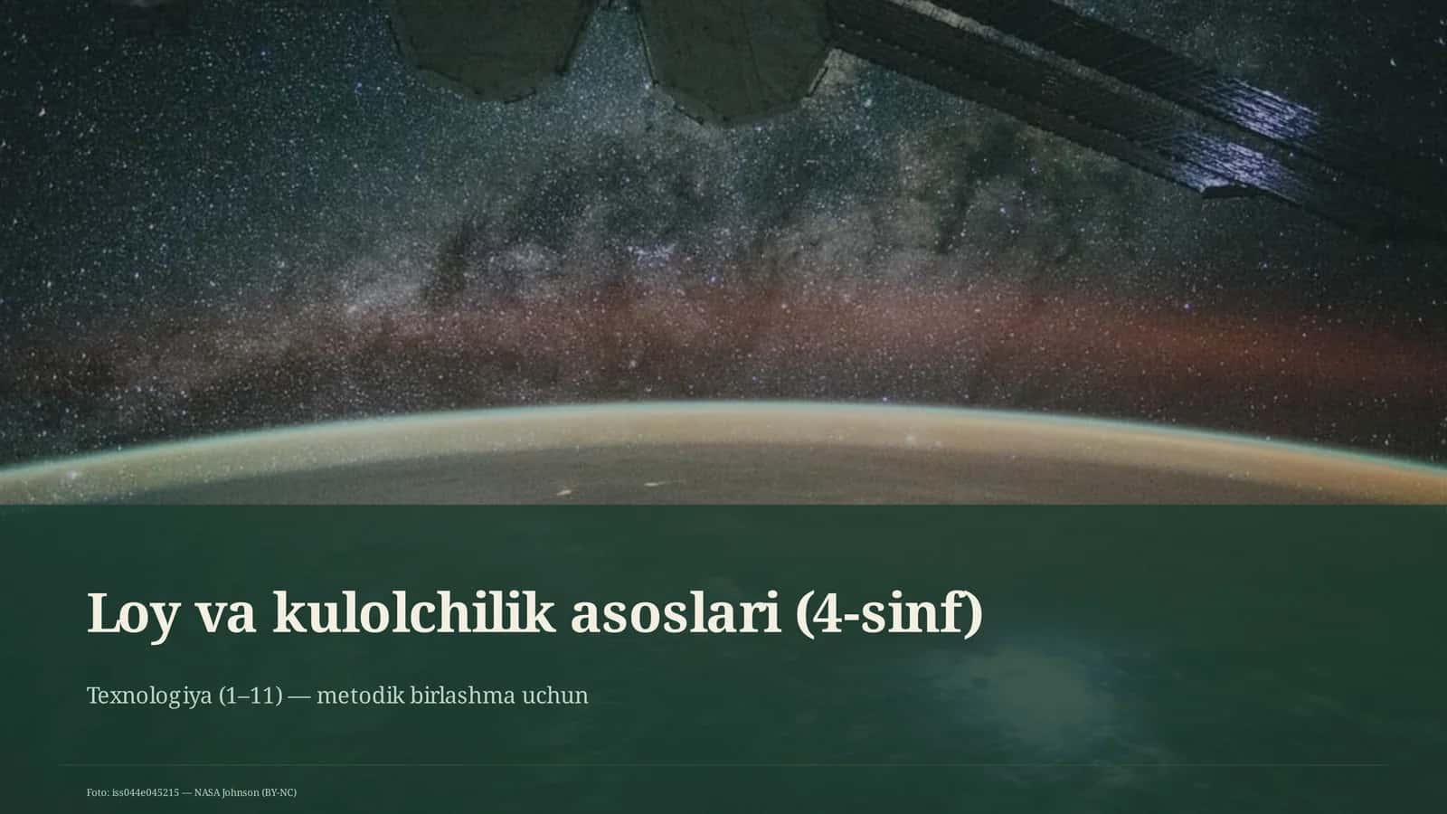 Loy va kulolchilik asoslari (4-sinf) 1