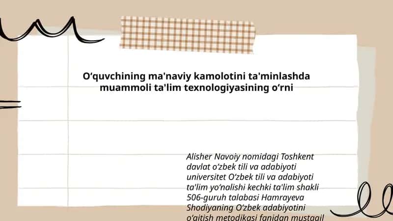 Oʻzbek adabiyotini oʻqitish metodikasi 1