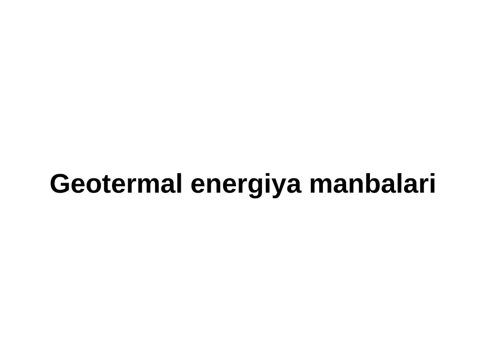 Geotermal energiya manbalari 1