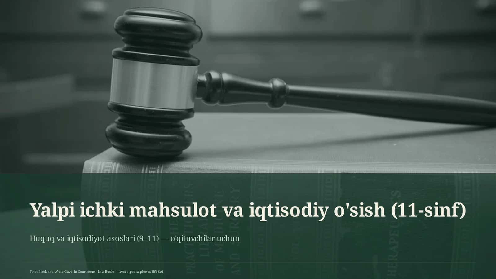 Yalpi ichki mahsulot va iqtisodiy o'sish (11-sinf) 1