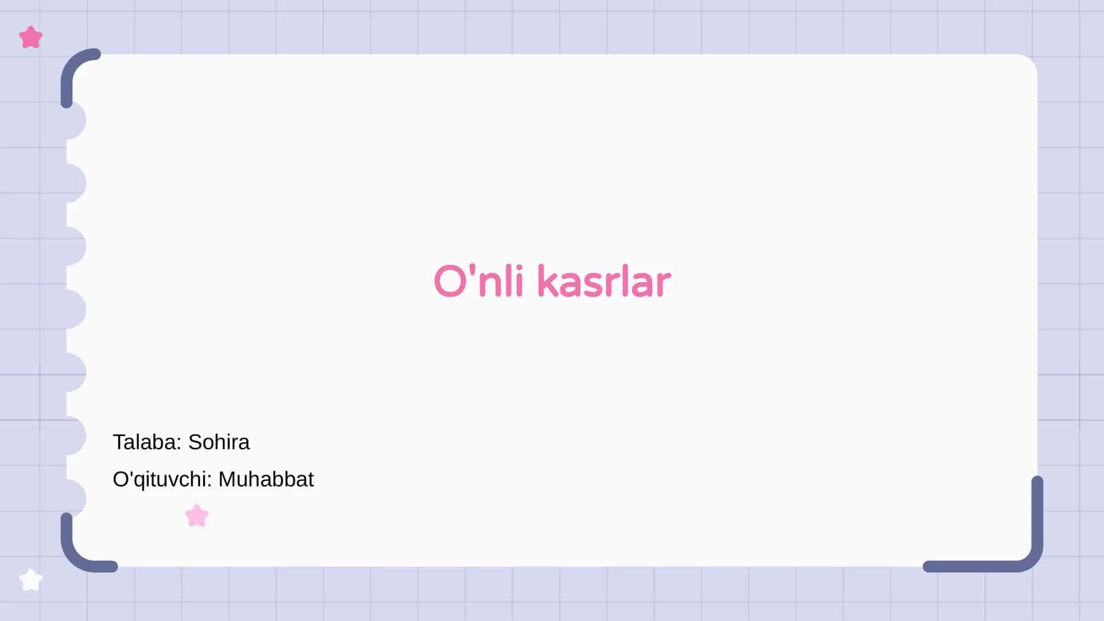 O'nli kasrlar 1