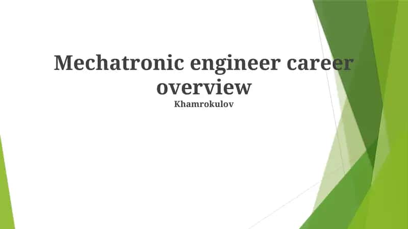 Mechatronic engineer career overview 1