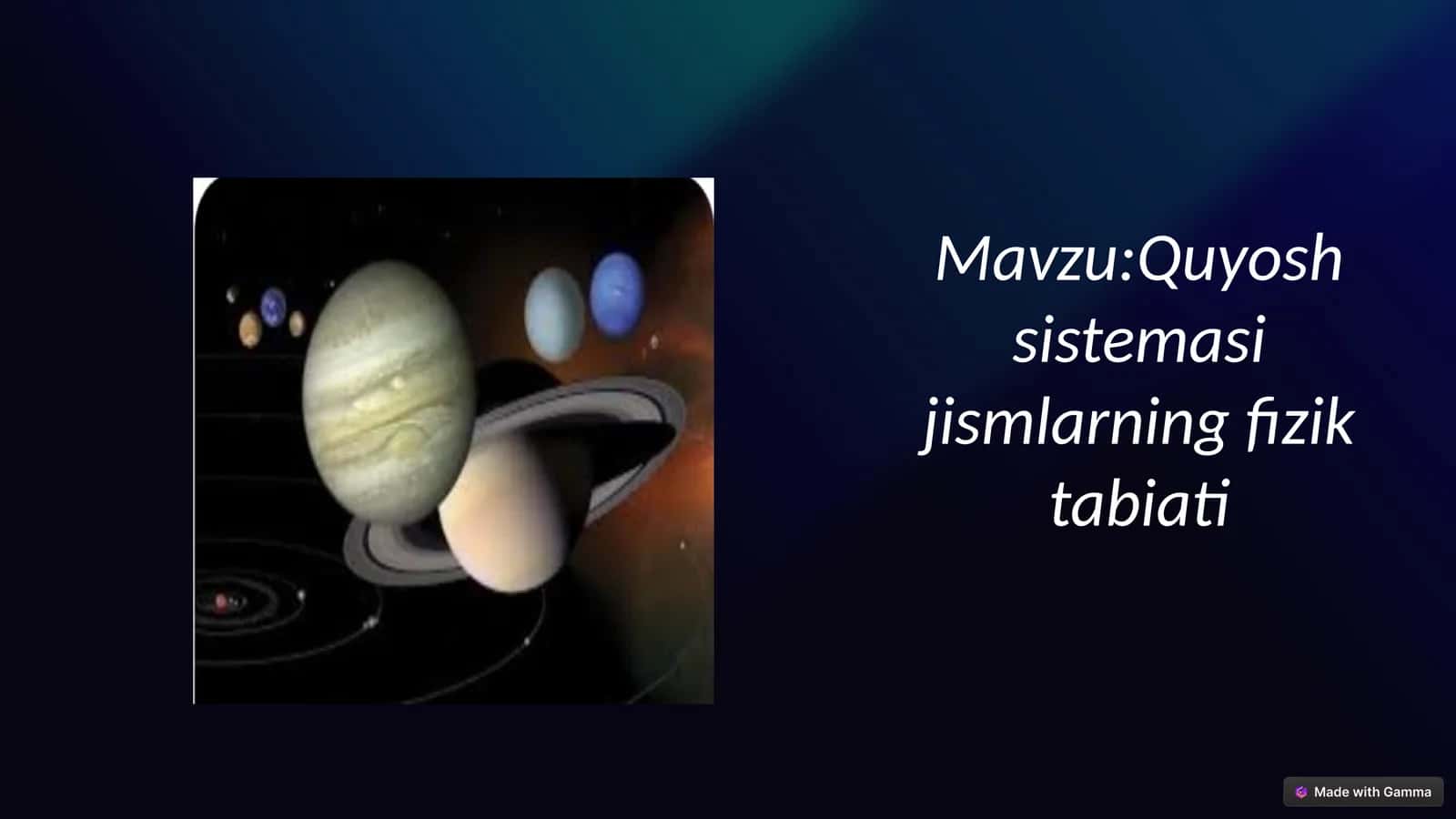 Quyoshsistemasi jismlarning fizik tabiati 1