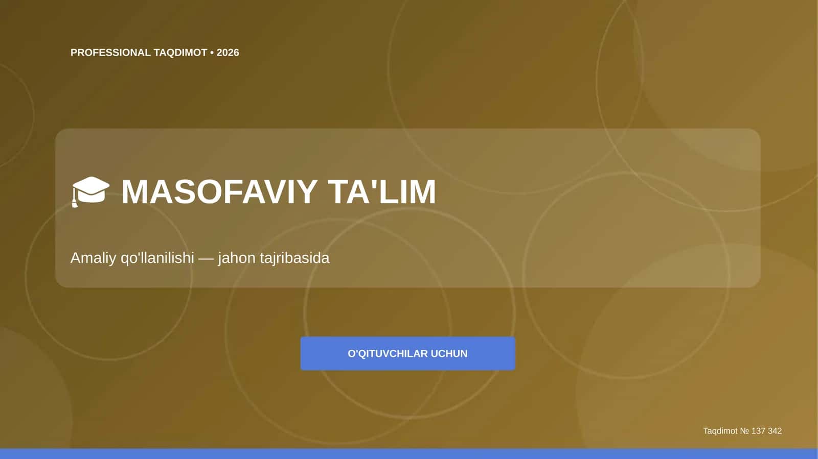 MASOFAVIY TA'LIM 1