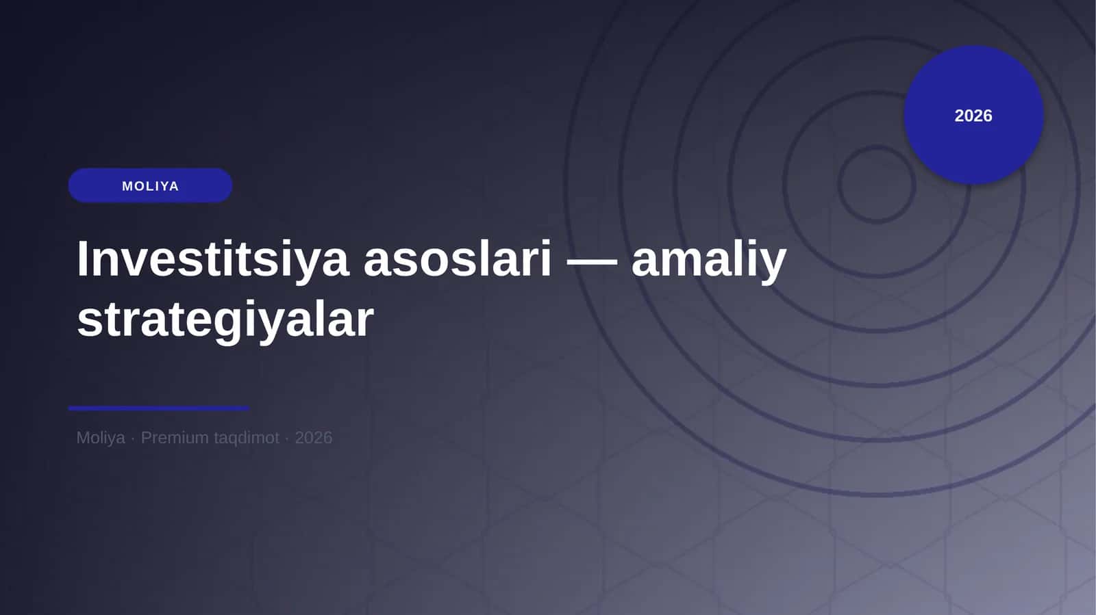 Investitsiya asoslari — amaliy strategiyalar 1