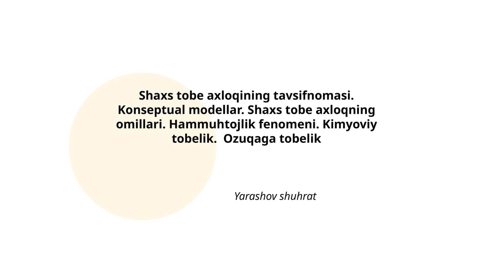 Shaxs tobe axloqining tavsifnomasi 1