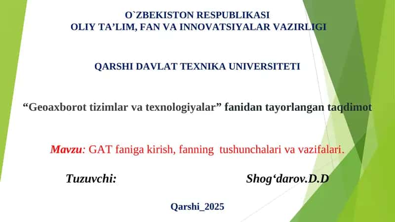 Geoaxborot tizimlari 1