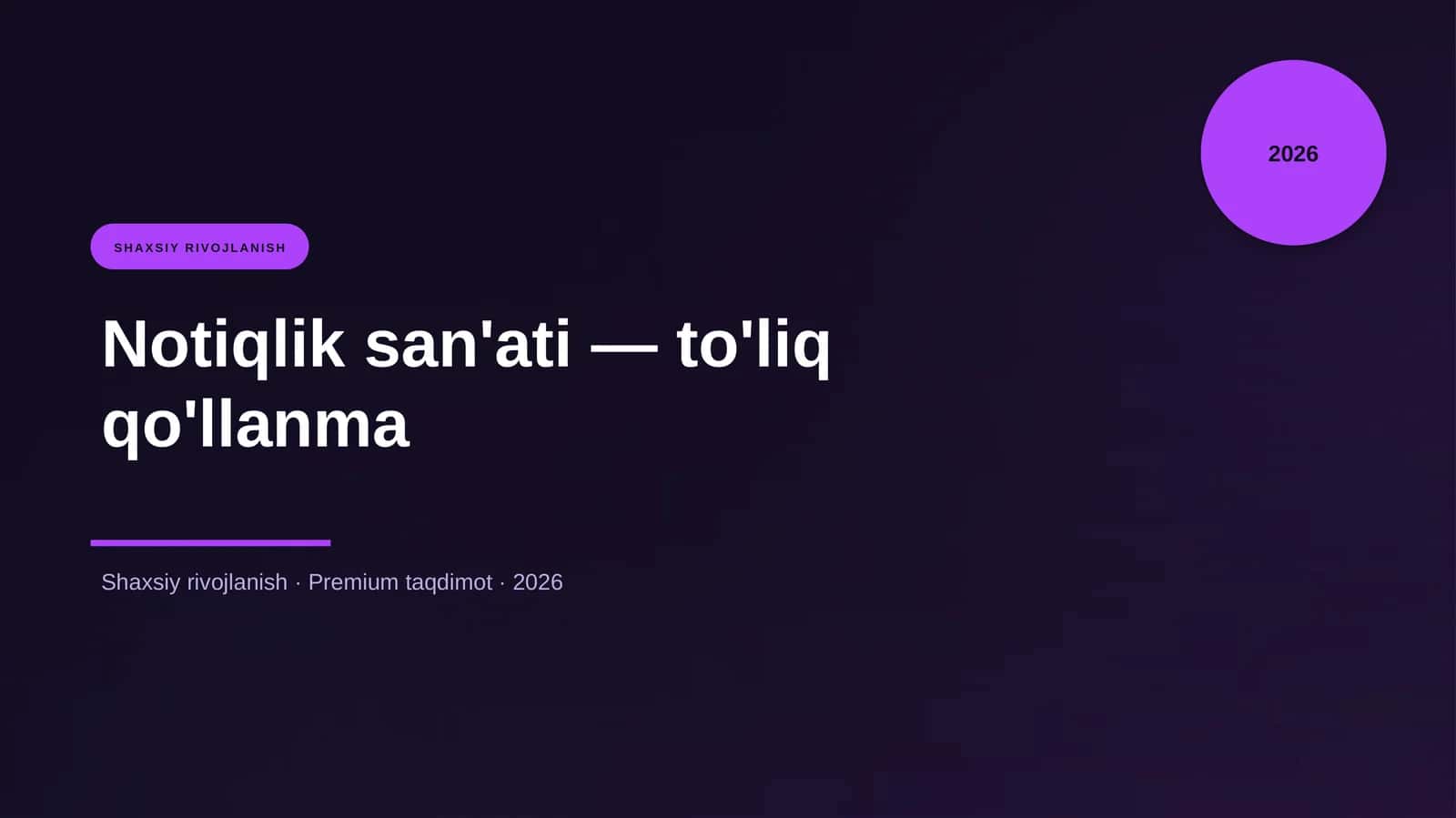 Notiqlik san'ati — to'liq qo'llanma 1