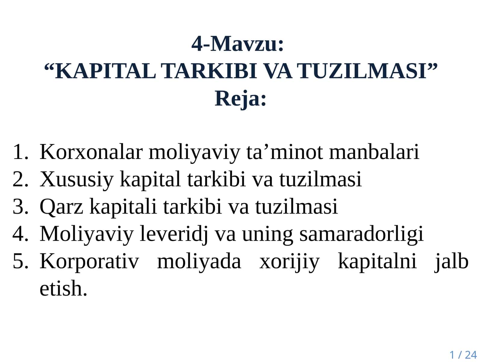 KAPITAL TARKIBI VA TUZILMASI 1