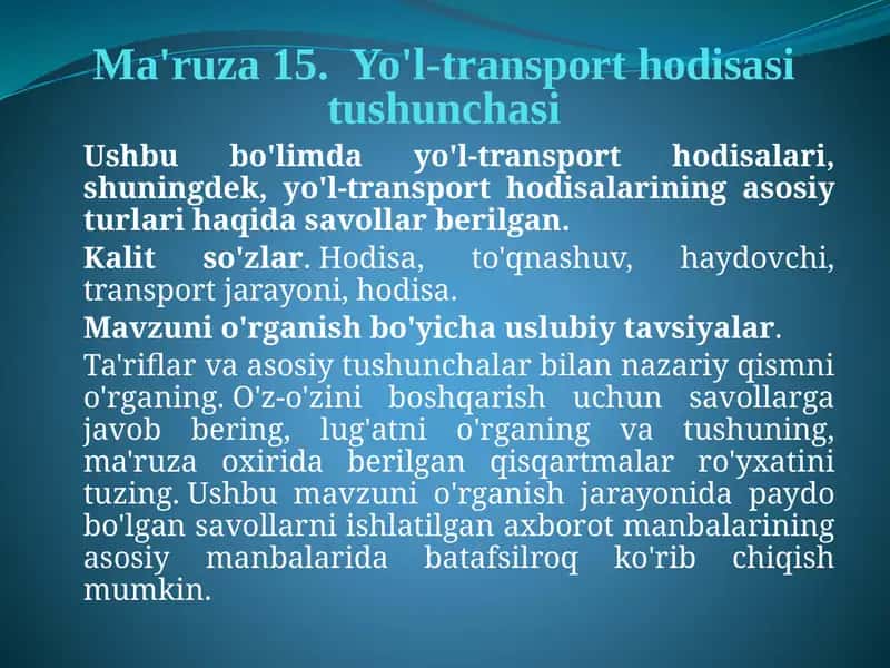 Yo'l-transport hodisasi 1