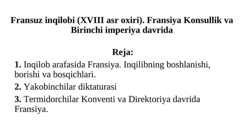 Fransuz inqilobi (XVIII asr oxiri) 1