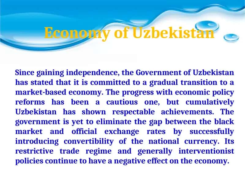 Economic Policy Reforms in Uzbekistan 1