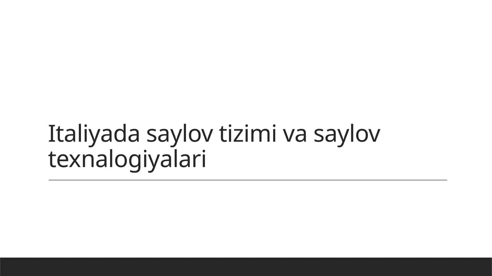 Italiyada saylov tizimi va saylov  texnalogiyalari 1