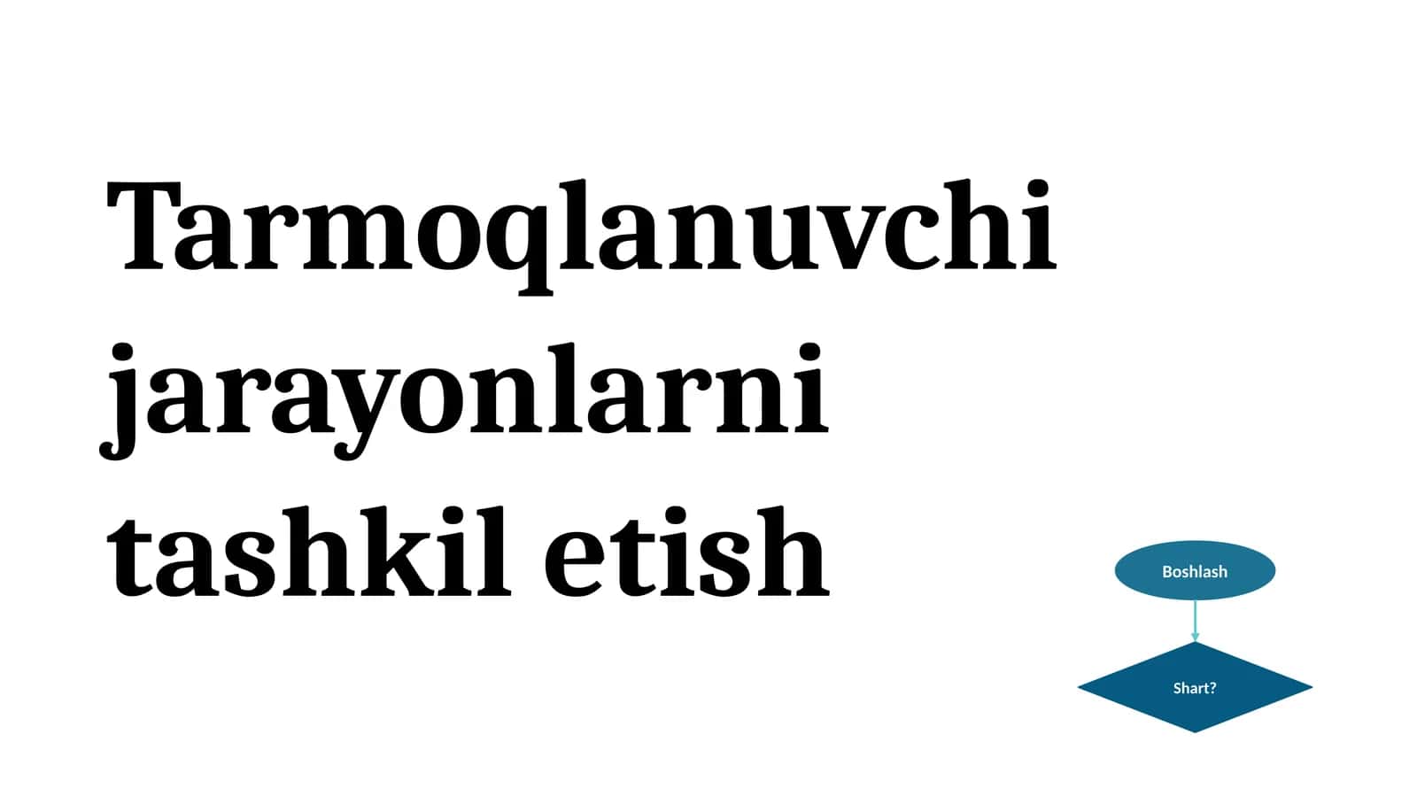 Tarmoqlanuvchi jarayonlarni tashkil etish 1