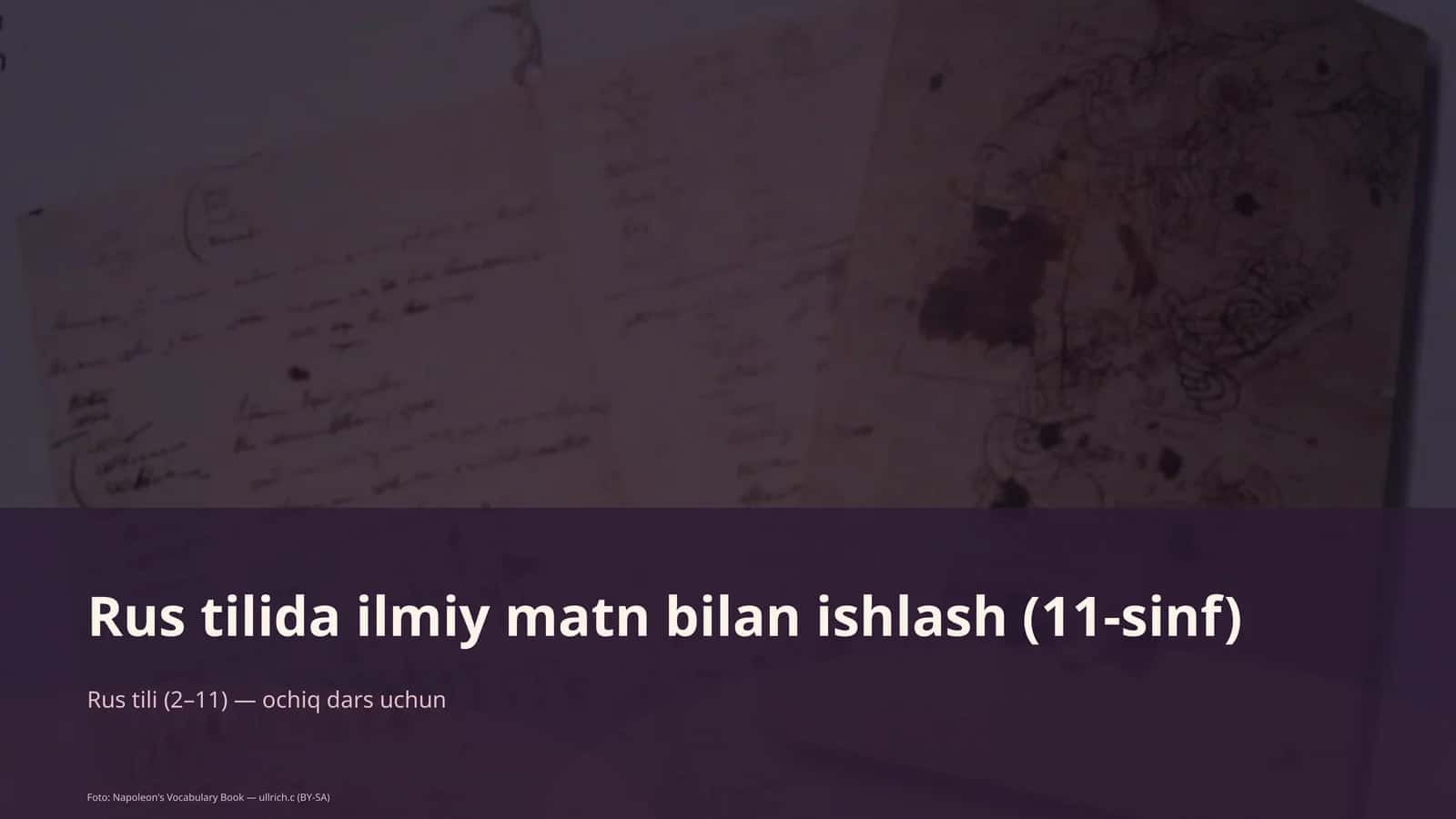 Rus tilida ilmiy matn bilan ishlash (11-sinf) 1