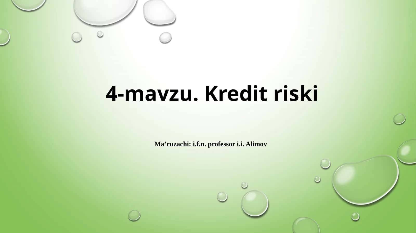 Kredit riski 1