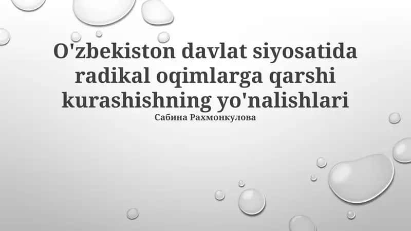 O'zbekiston davlat siyosatida radikal oqimlarga qarshi kurashishning yo'nalishlari 1