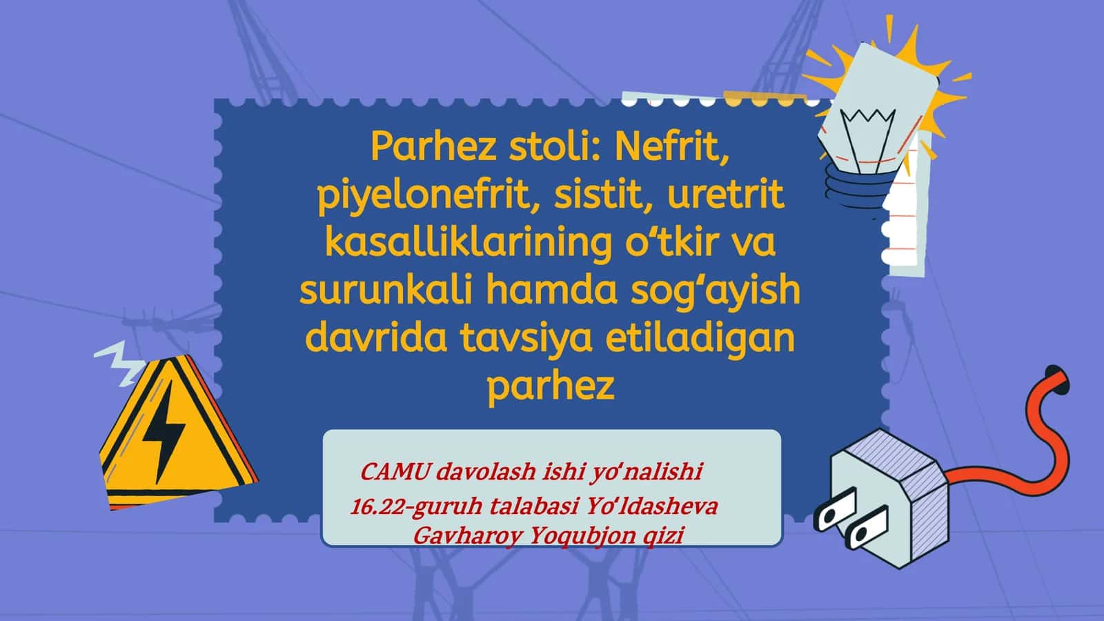 Parhez stoli: Nefrit, piyelonefrit, sistit, uretrit kasalliklarining oʻtkir va surunkali hamda sogʻayish davrida tavsiya etiladigan parhez 1