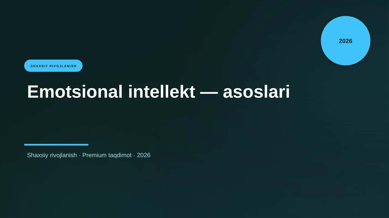 Emotsional intellekt — asoslari 1