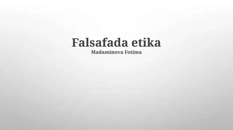 Falsafada etika 1