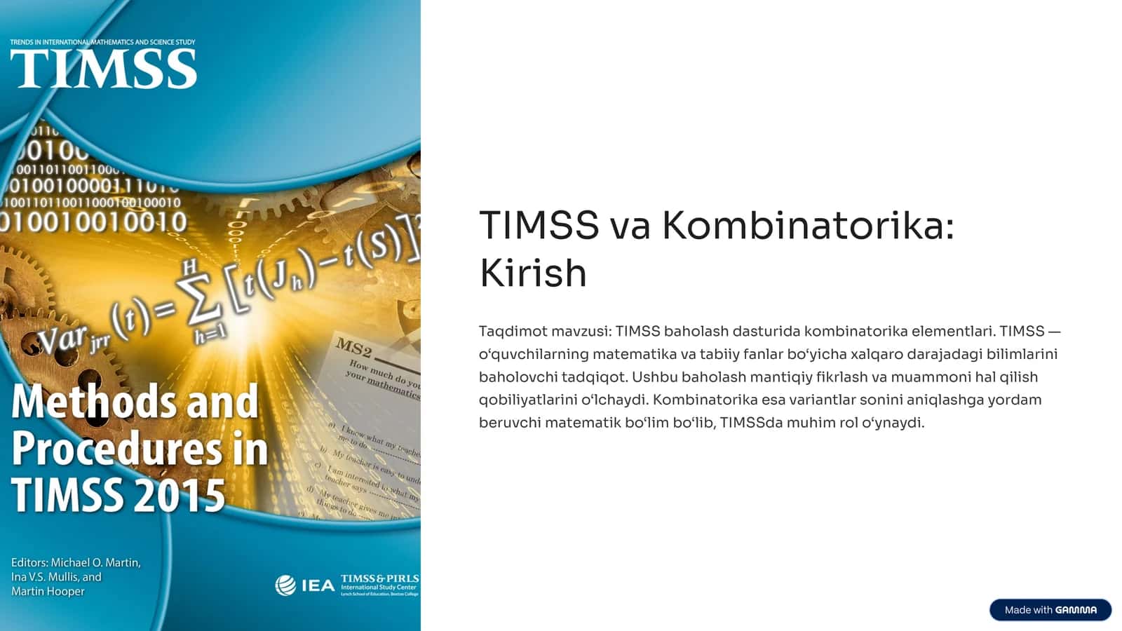TIMSS va Kombinatorika 1