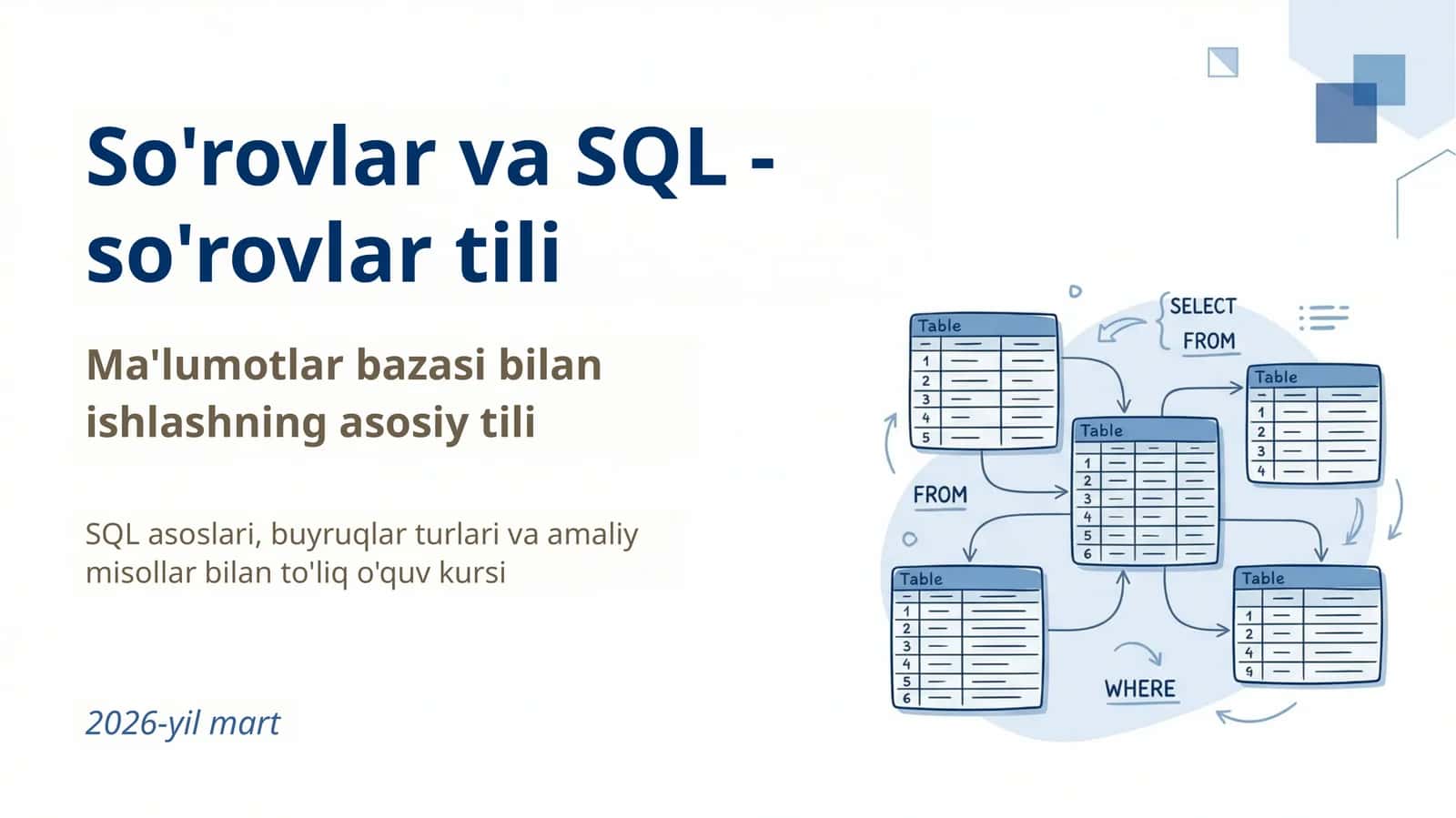 So'rovlar va SQL -so'rovlar tili 1