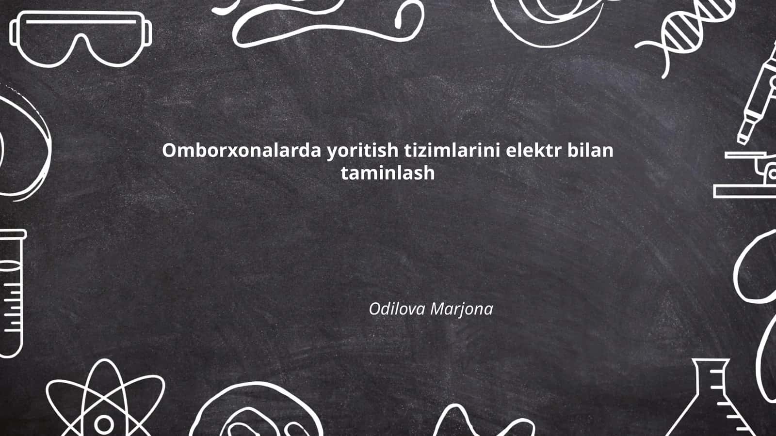 Omborxonalarda yoritish tizimlarini elektr bilan taminlash 1