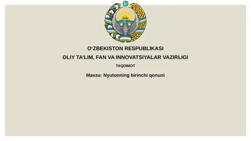 Nyutonning birinchi qonuni 1