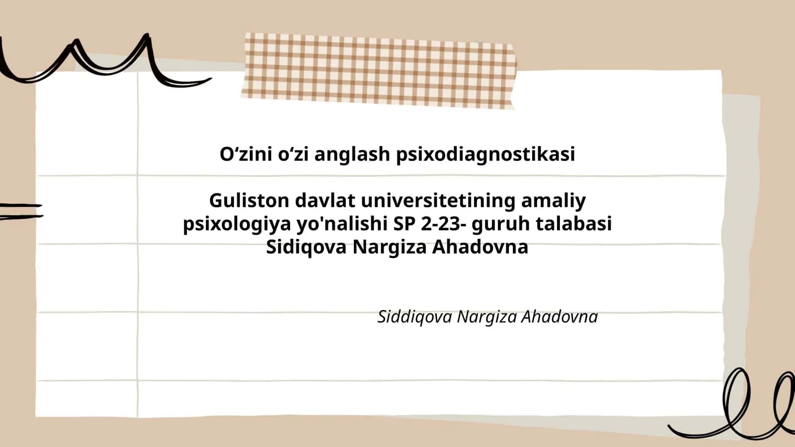 Oʻzini oʻzi anglash psixodiagnostikasi 1