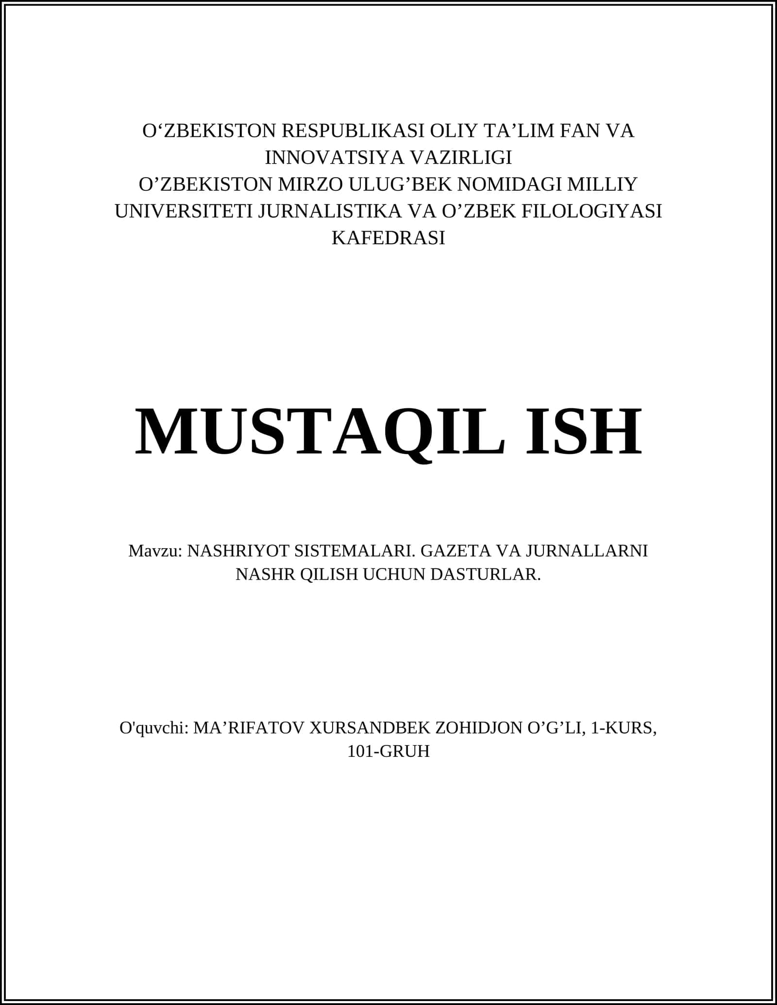 Nashriyot Sistemalari 1