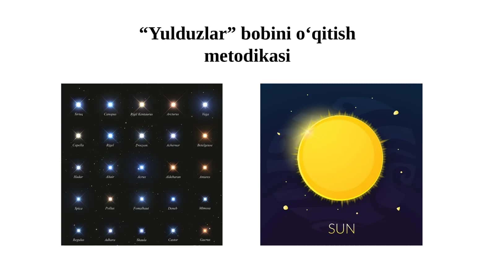 “Yulduzlar”bobinio‘qitishmetodikasi 1