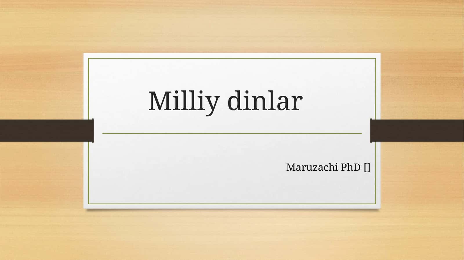 Milliy dinlar 1