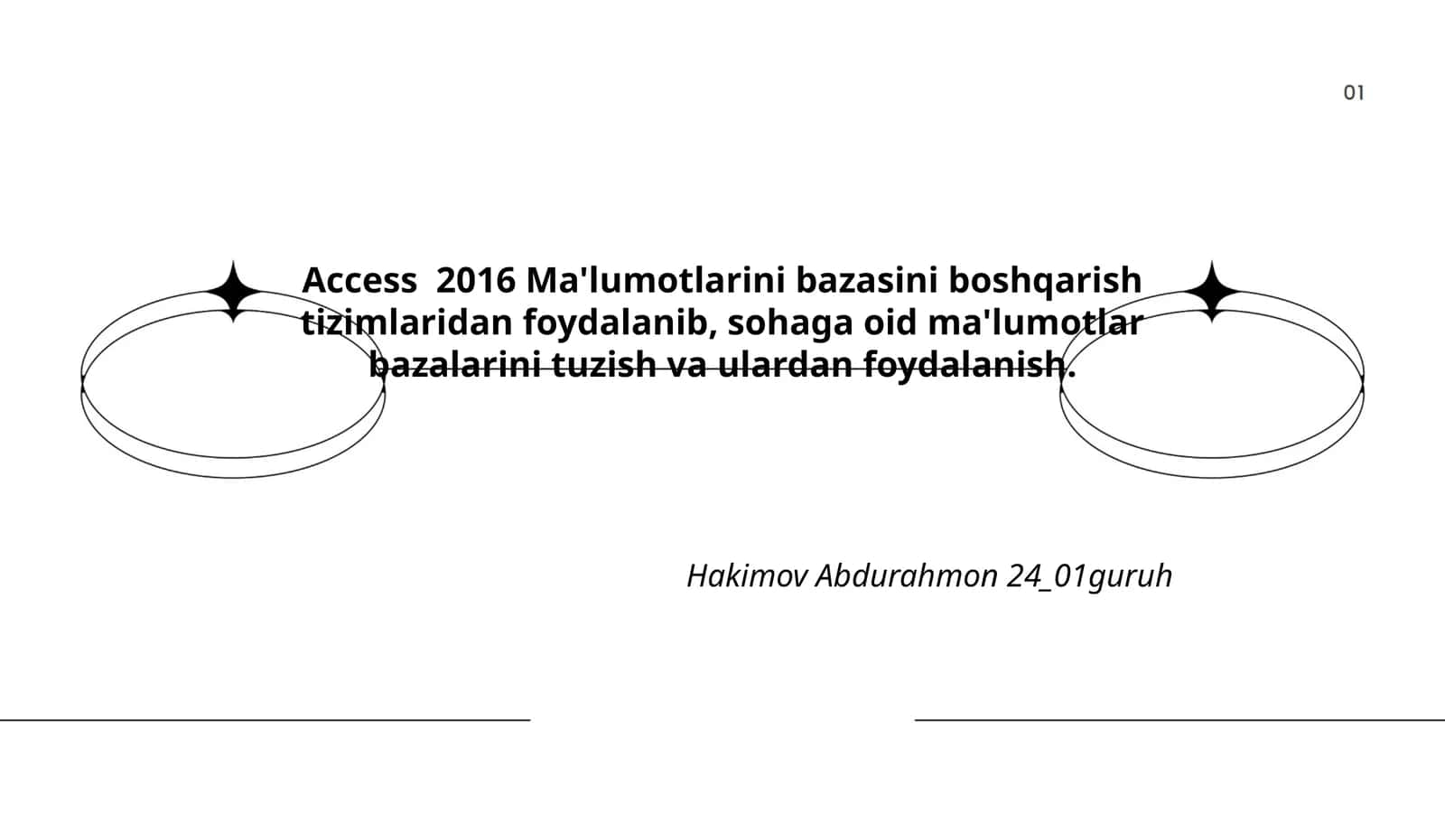 Access 2016 Ma'lumotlarini bazasini boshqarish tizimlaridan foydalanish 1