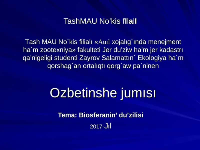 Biosferanin’ du’zilisi 1