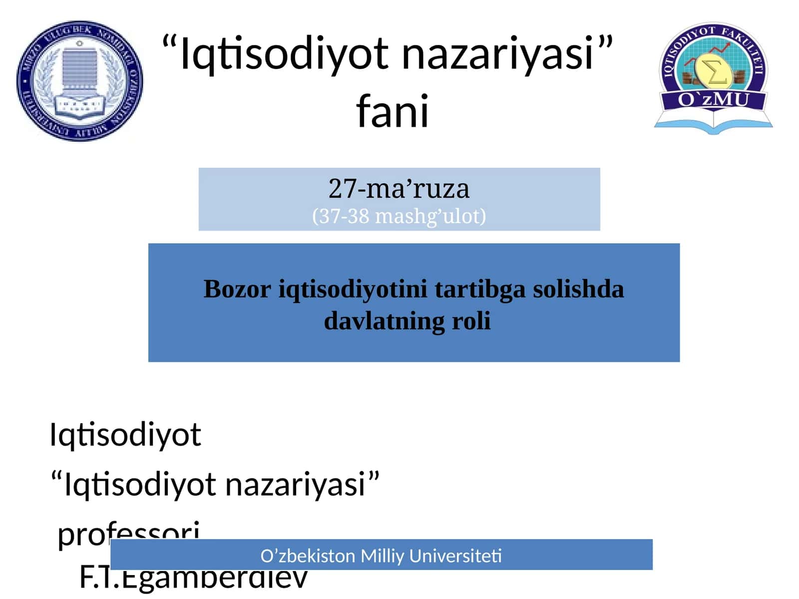 "Iqtisodiyot nazariyasi" 1