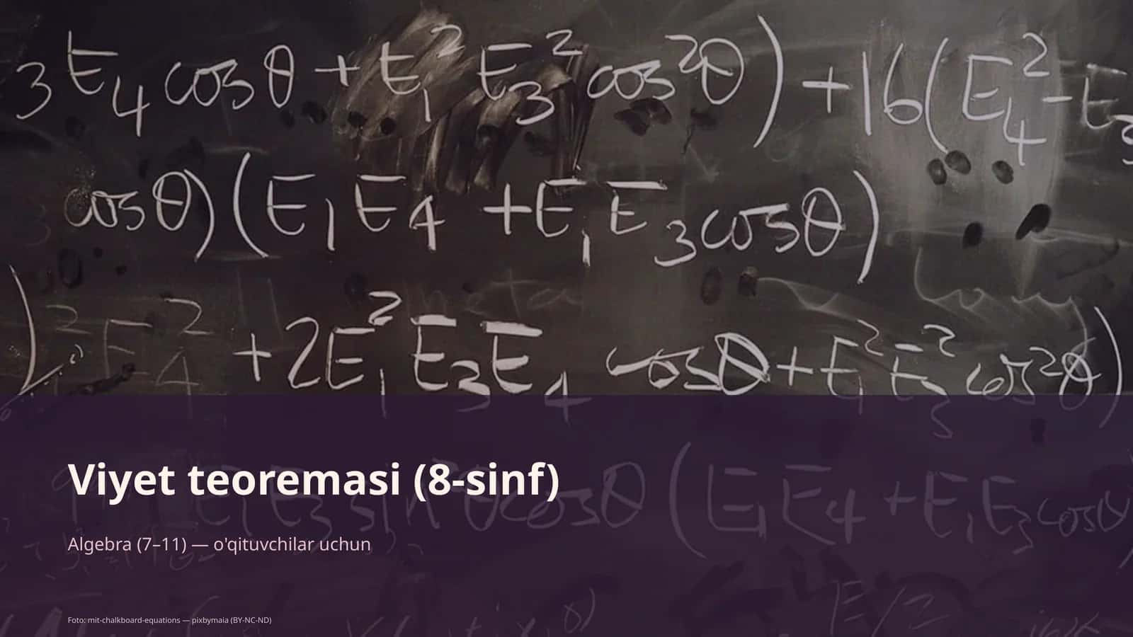 Viyet teoremasi (8-sinf) 1