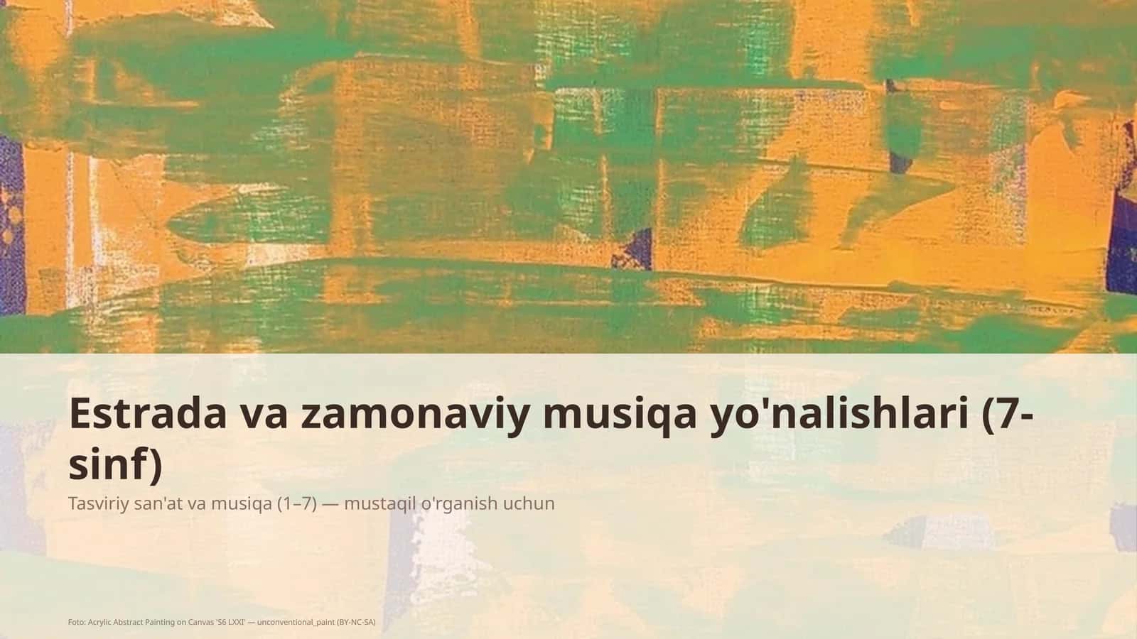 Tasviriy san'at va musiqa (1– 7) 1