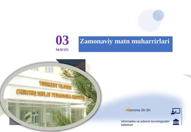Zamonaviy matn muharrirlari 1