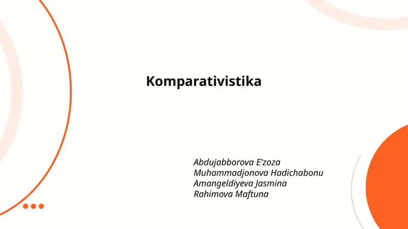 Komparativistika 1