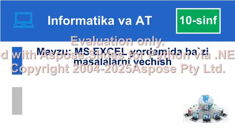 MS EXCEL yordamida ba`zi masalalarni yechish 1