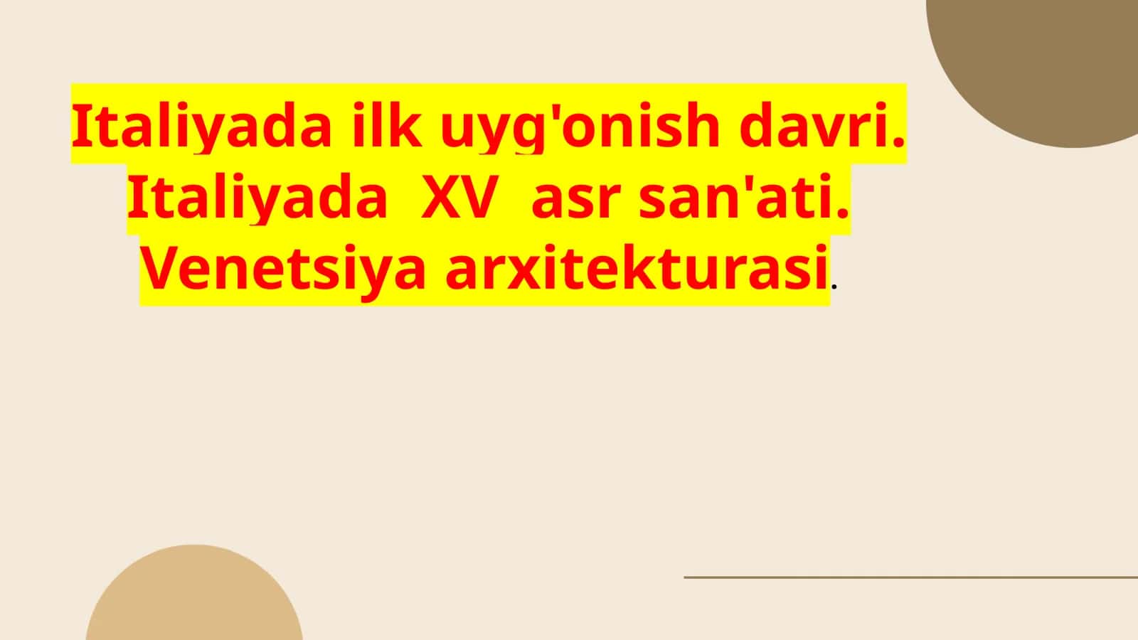 Italiyada ilk uyg'onish davri 1